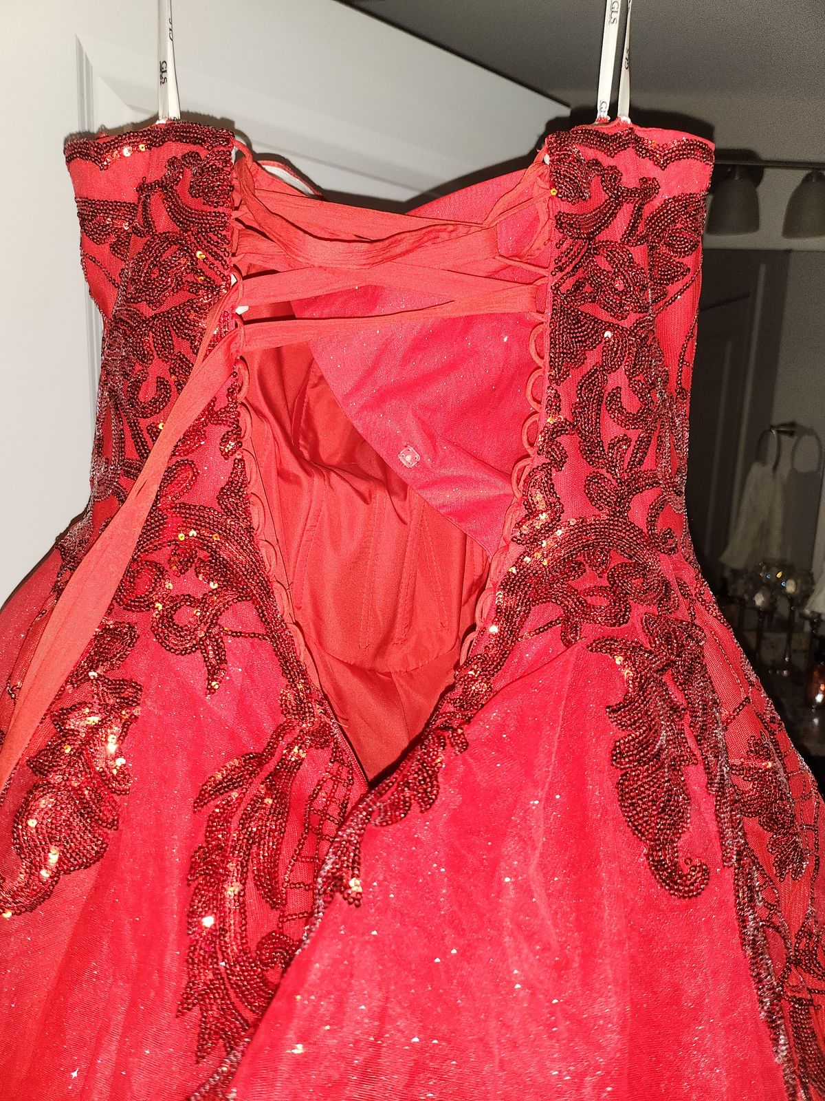 Style GL1914 Elizabeth K by GLS Size 12 Red Ball Gown on Queenly