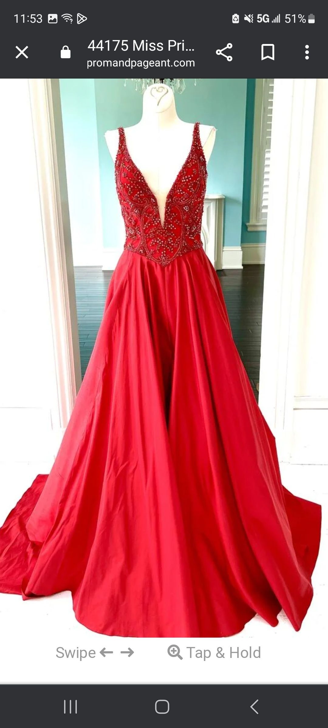 Sherri Hill Size 6 Red Ball Gown on Queenly