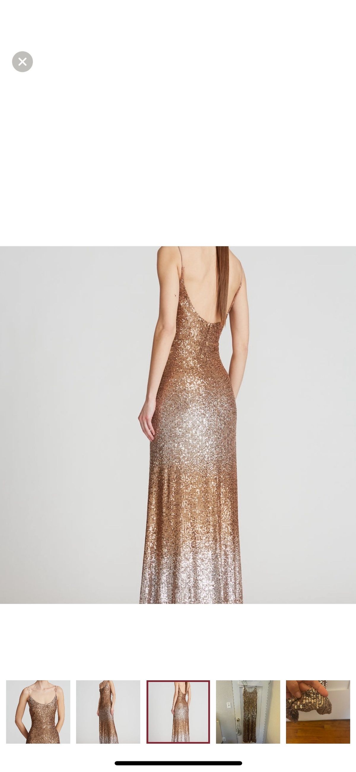 Halston Heritage Size 6 Plunge Gold Mermaid Dress on Queenly