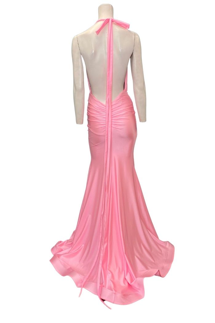 Style 2348 Jessica Angel Size 0 Pink Side Slit Dress on Queenly