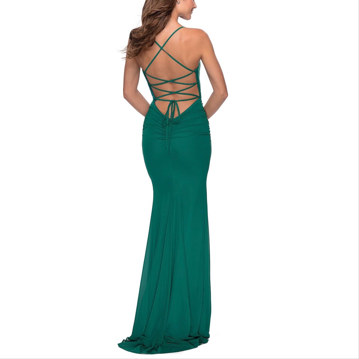 Style 28541 La Femme Size 10 Emerald Green Floor Length Maxi on Queenly