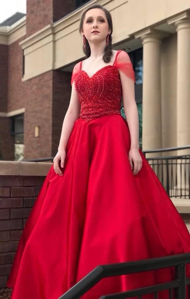 Angela and Alison Size 6 Pageant Strapless Red Ball Gown on Queenly