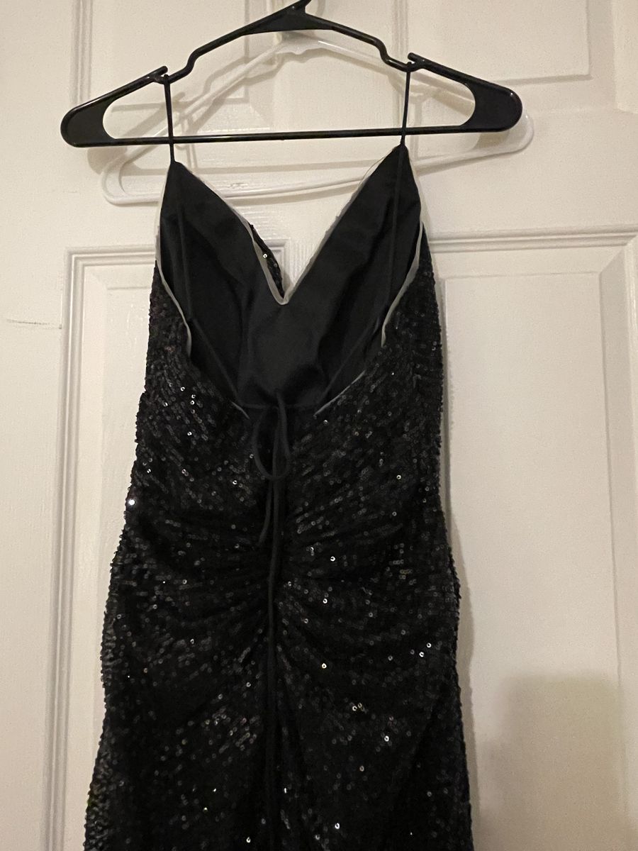 Lady Black Tie Size 4 Black Side Slit Dress on Queenly