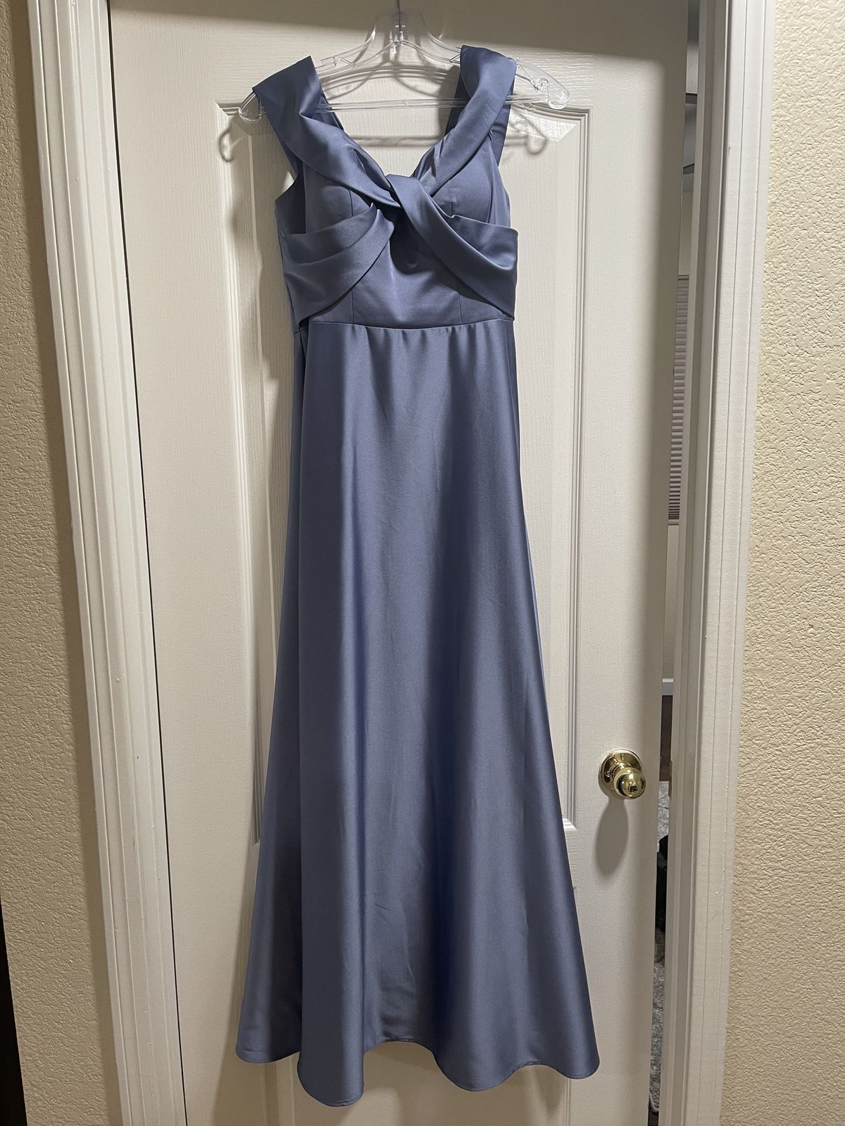 Cinderella Divine Size 4 Prom Off The Shoulder Blue A-line Dress on Queenly