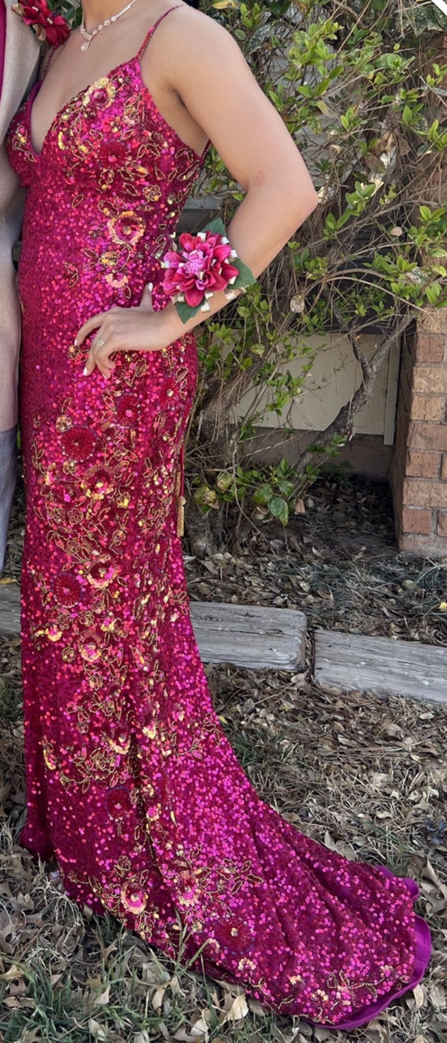 Rachel Allan Size 4 Prom Plunge Pink Mermaid Dress on Queenly