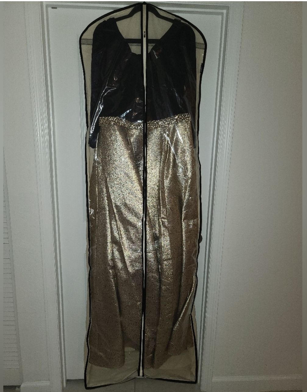 Mac Duggal Plus Size 16 Long Sleeve Gold Ball Gown on Queenly