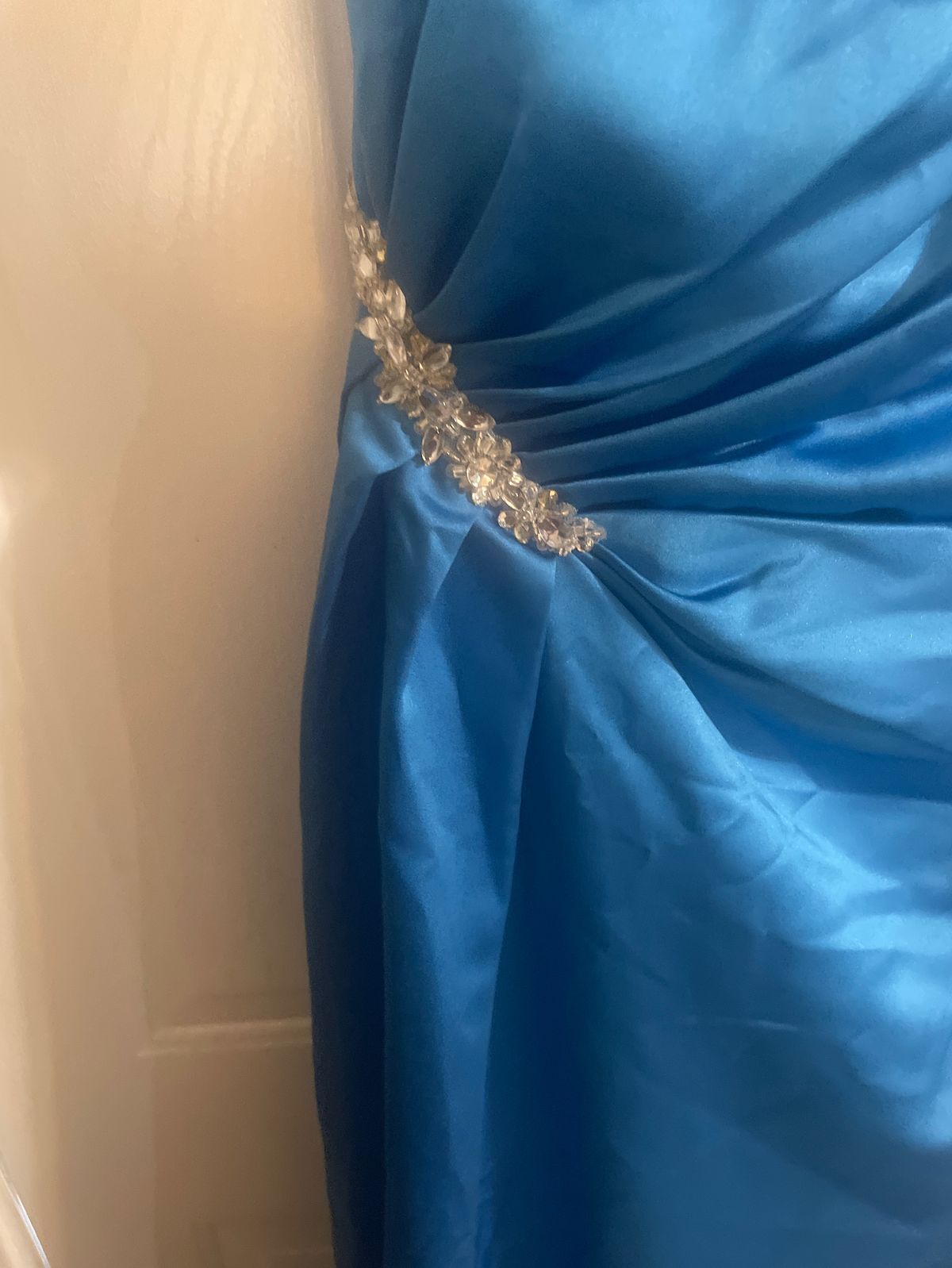 Style 1762 Impressions Size 12 Prom Blue A-line Dress on Queenly