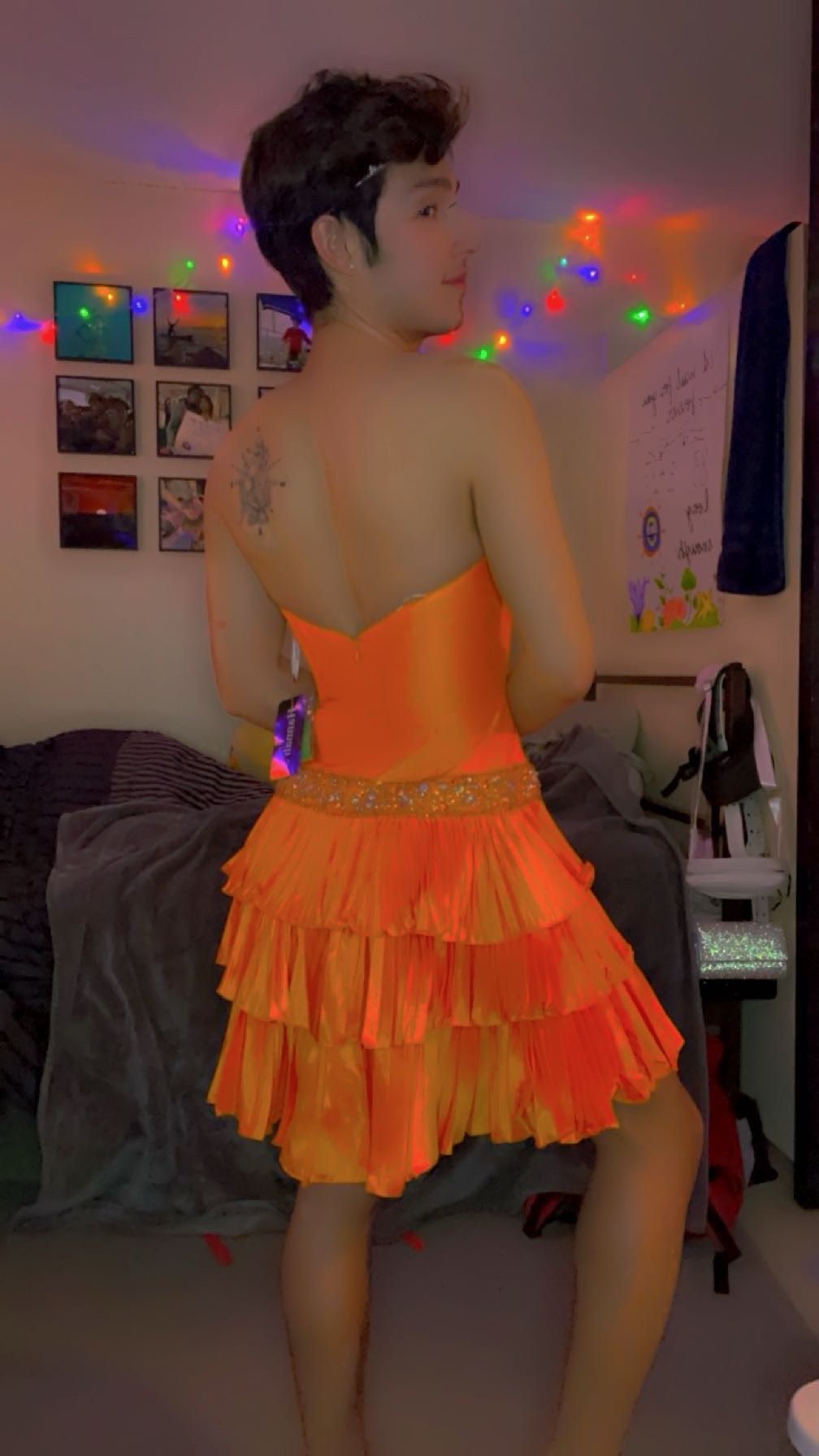 Hannah S Size 6 Homecoming Strapless Orange Cocktail Dress on Queenly