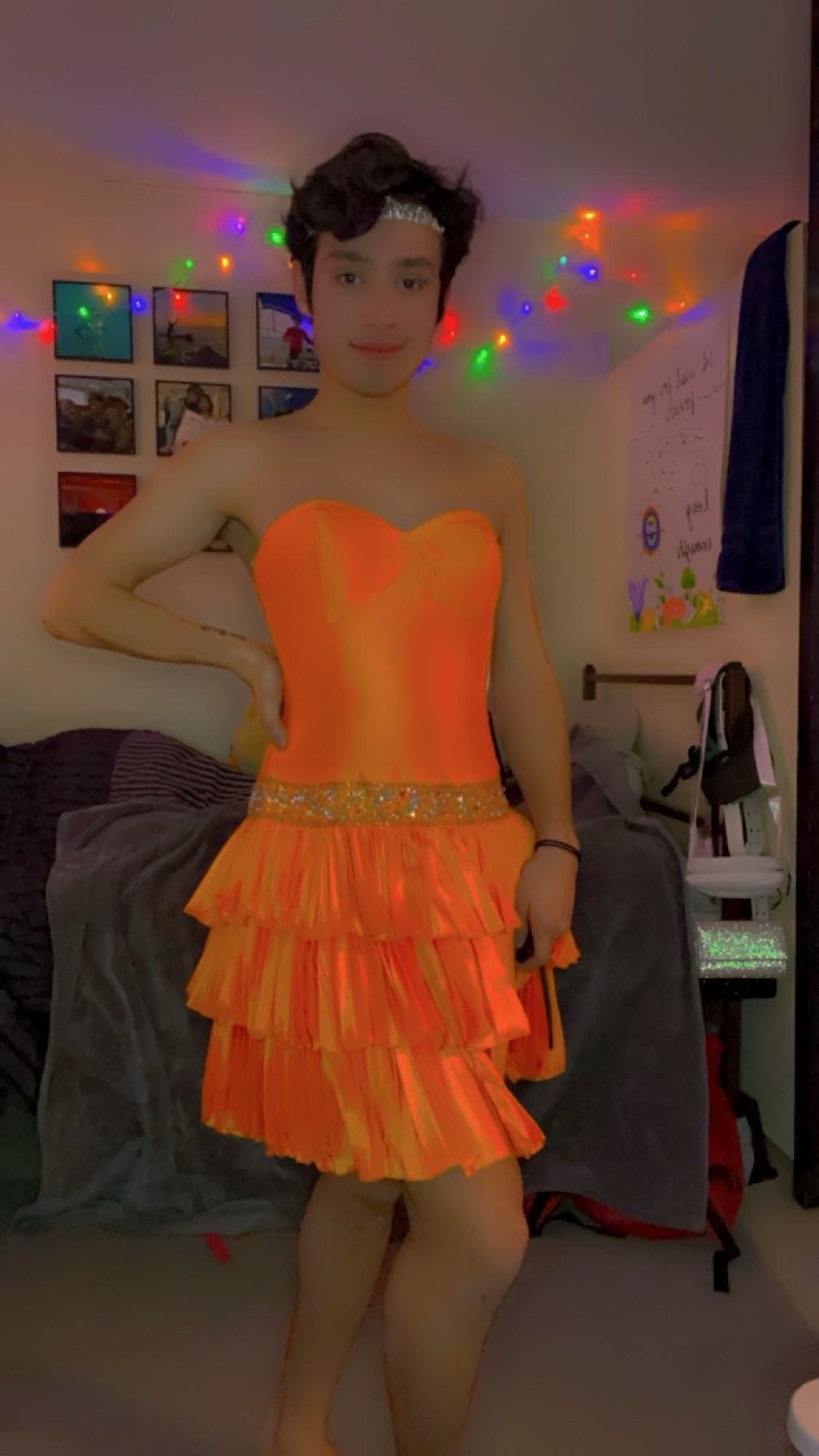 Hannah S Size 6 Homecoming Strapless Orange Cocktail Dress on Queenly