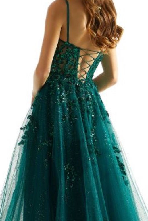 Style 13947083 MoriLee Plus Size 16 Prom Green Ball Gown on Queenly