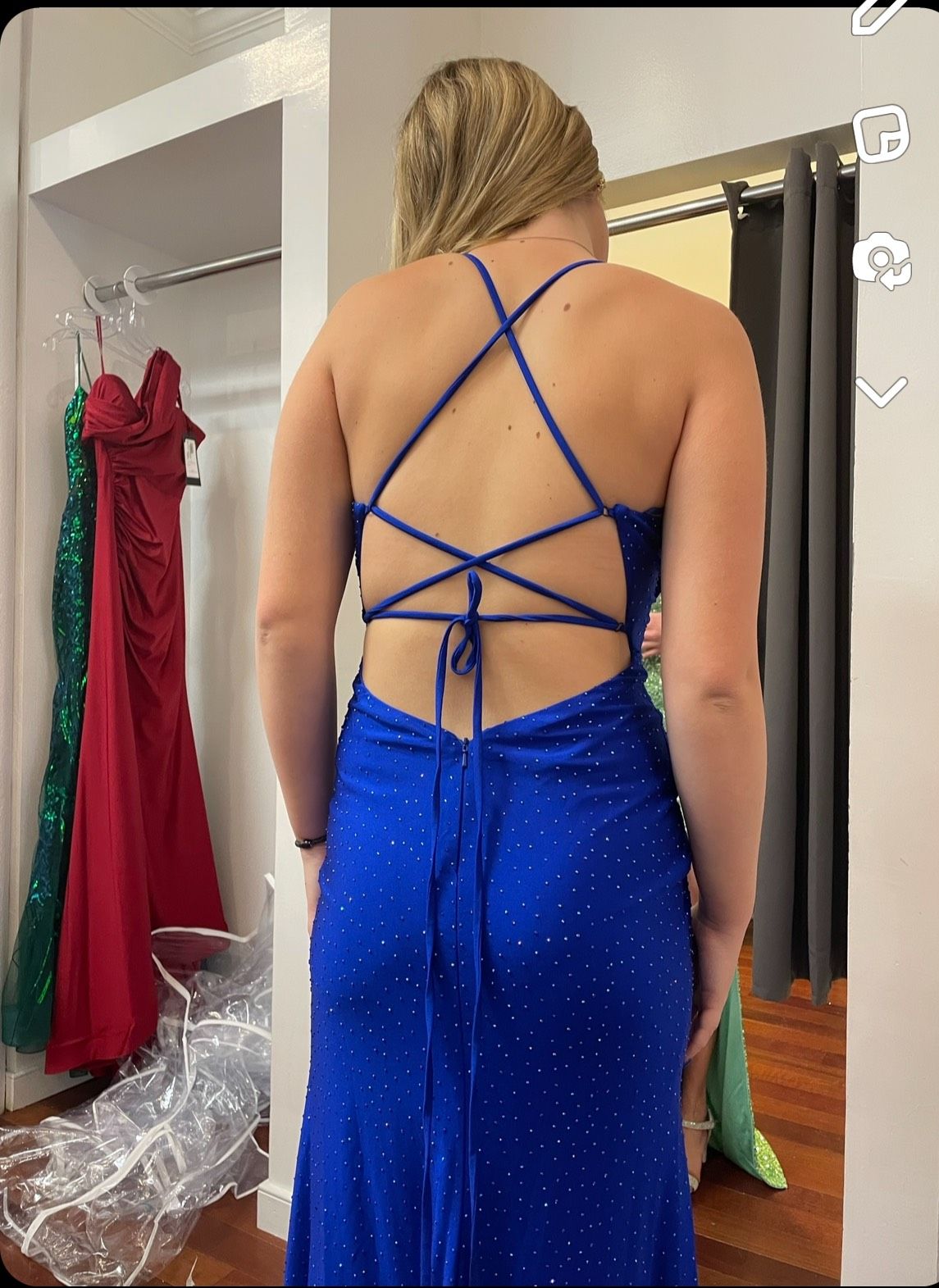 La Femme Size 2 Prom Blue Side Slit Dress on Queenly