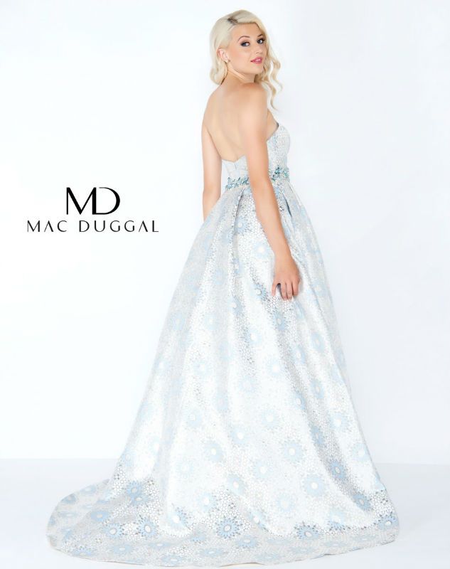 Style 62954 Mac Duggal Size 0 Prom Satin Blue A-line Dress on Queenly