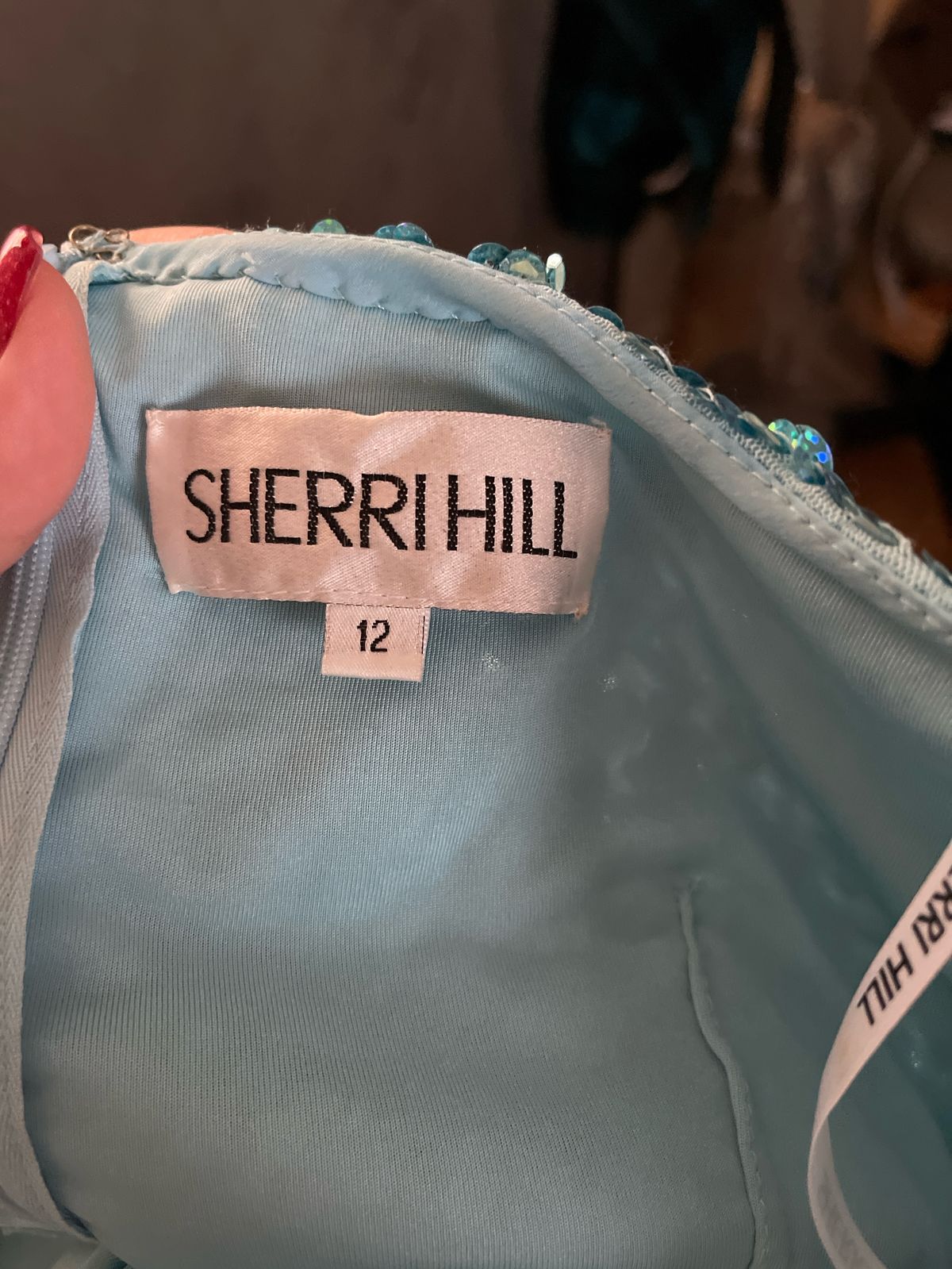 Sherri Hill Size 12 Prom One Shoulder Blue Cocktail Dress on Queenly