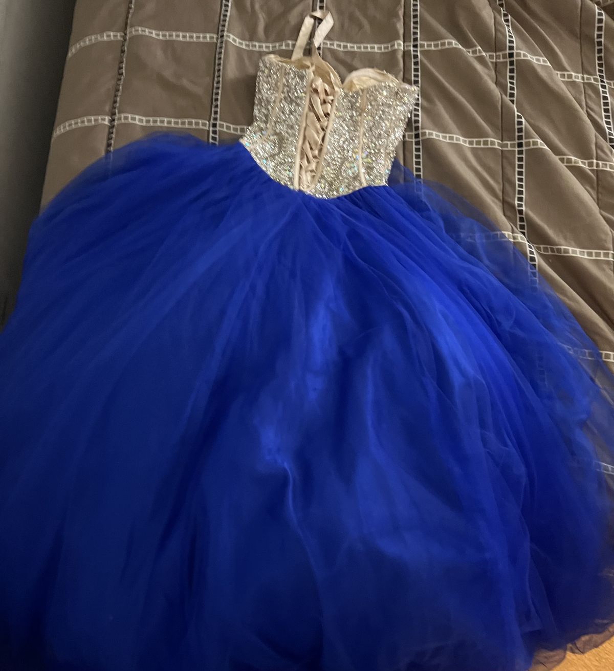 Girls Size 4 Prom Blue Ball Gown on Queenly
