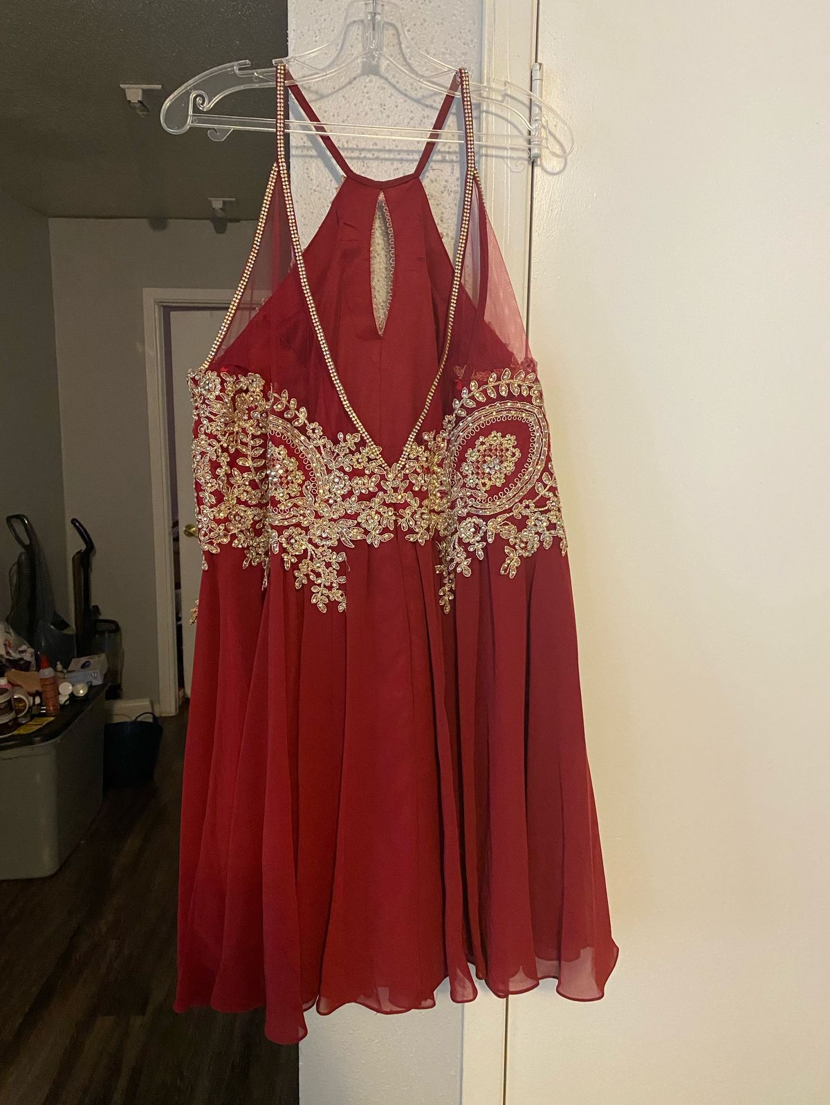 Size 3X Homecoming High Neck Red Cocktail Dress on Queenly
