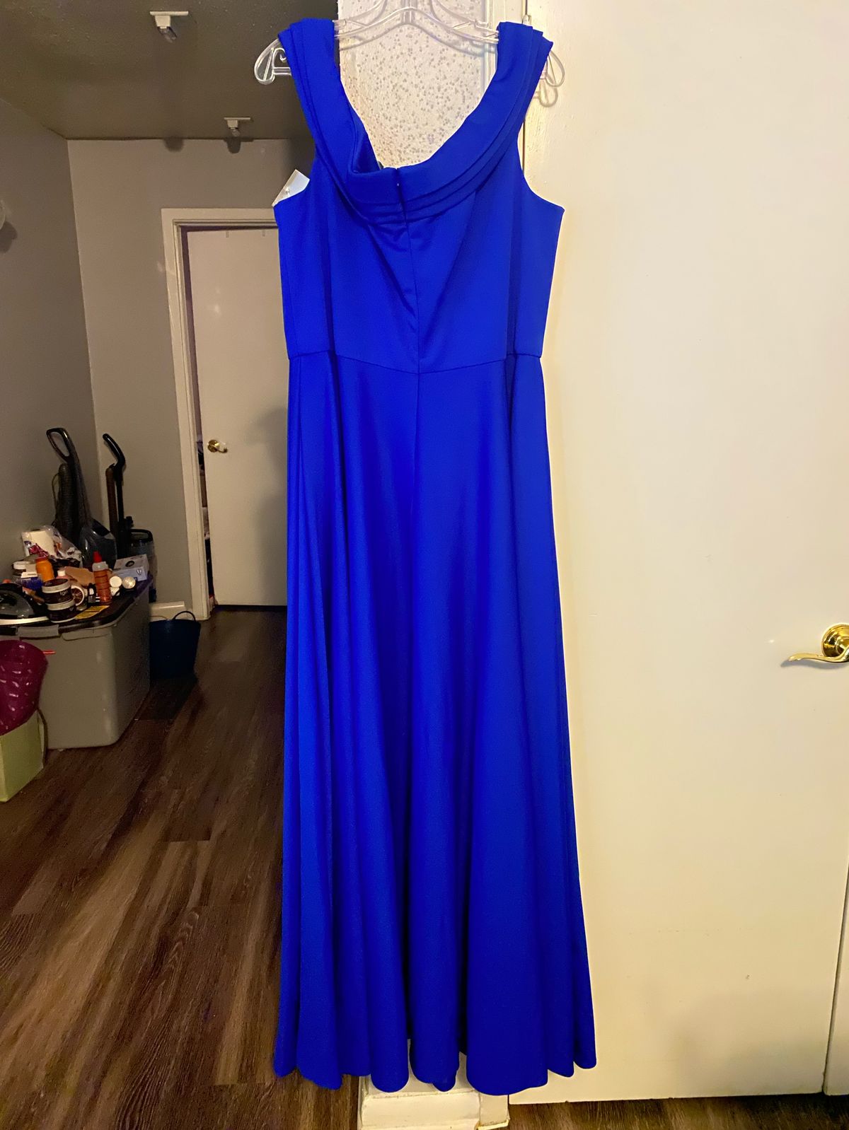 Zoey Grey Plus Size 20 Prom Off The Shoulder Blue Ball Gown on Queenly
