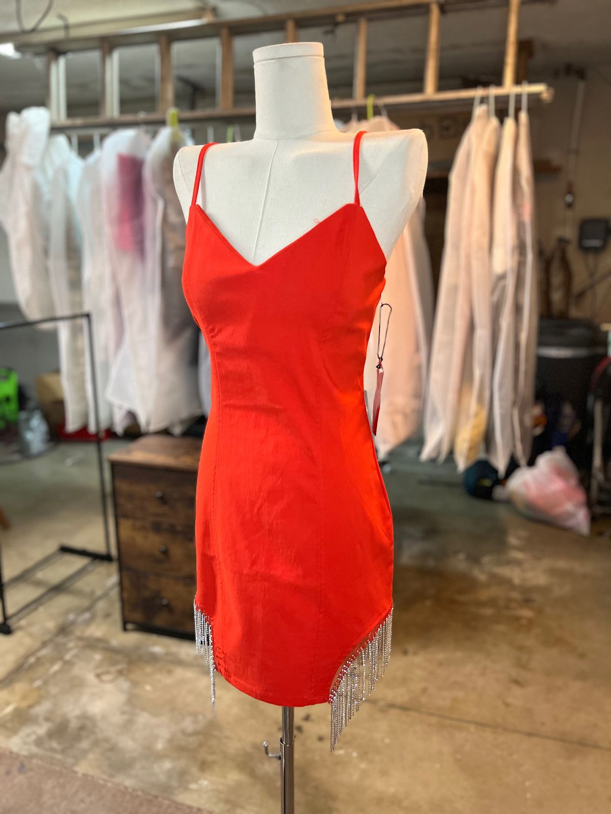 Size S Nightclub Plunge Red Cocktail Dress on Queenly