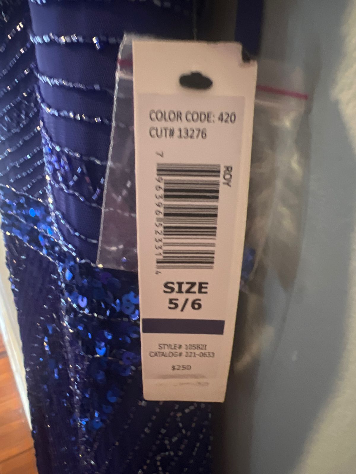 Style 10582I Reign On Size 6 Plunge Blue Mermaid Dress on Queenly