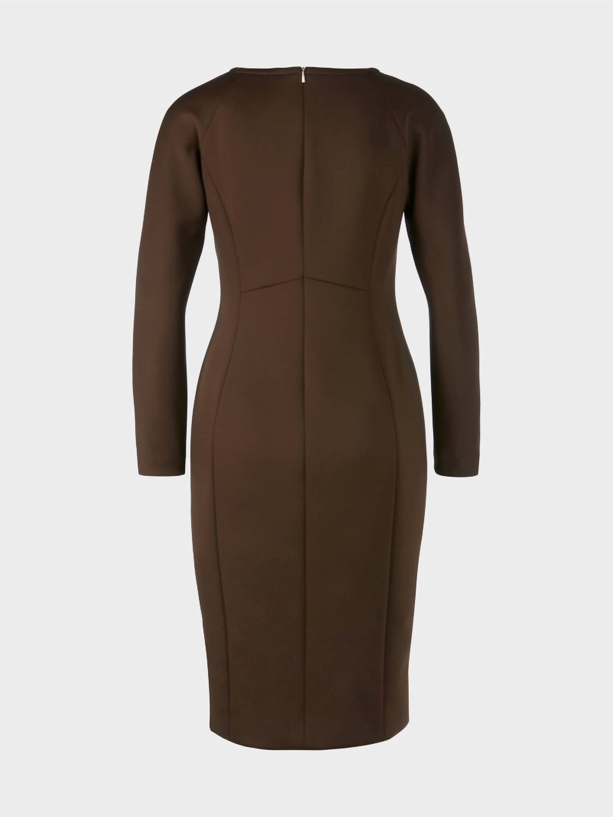 Style 1-1165136719-649 Marc Cain Size 2 Long Sleeve Brown Cocktail Dress on Queenly