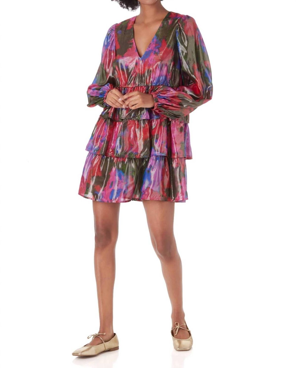 Style 1-1273123444-3855 Crosby by Mollie Burch Size XS Long Sleeve Floral Pink Cocktail Dress on Queenly