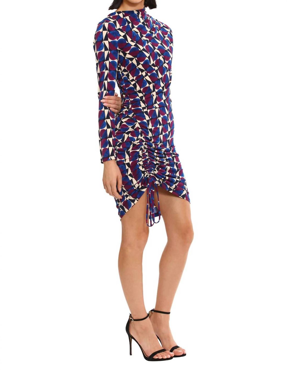 Style 1-2184687842-1901 Donna Morgan Size 6 Long Sleeve Multicolor Cocktail Dress on Queenly