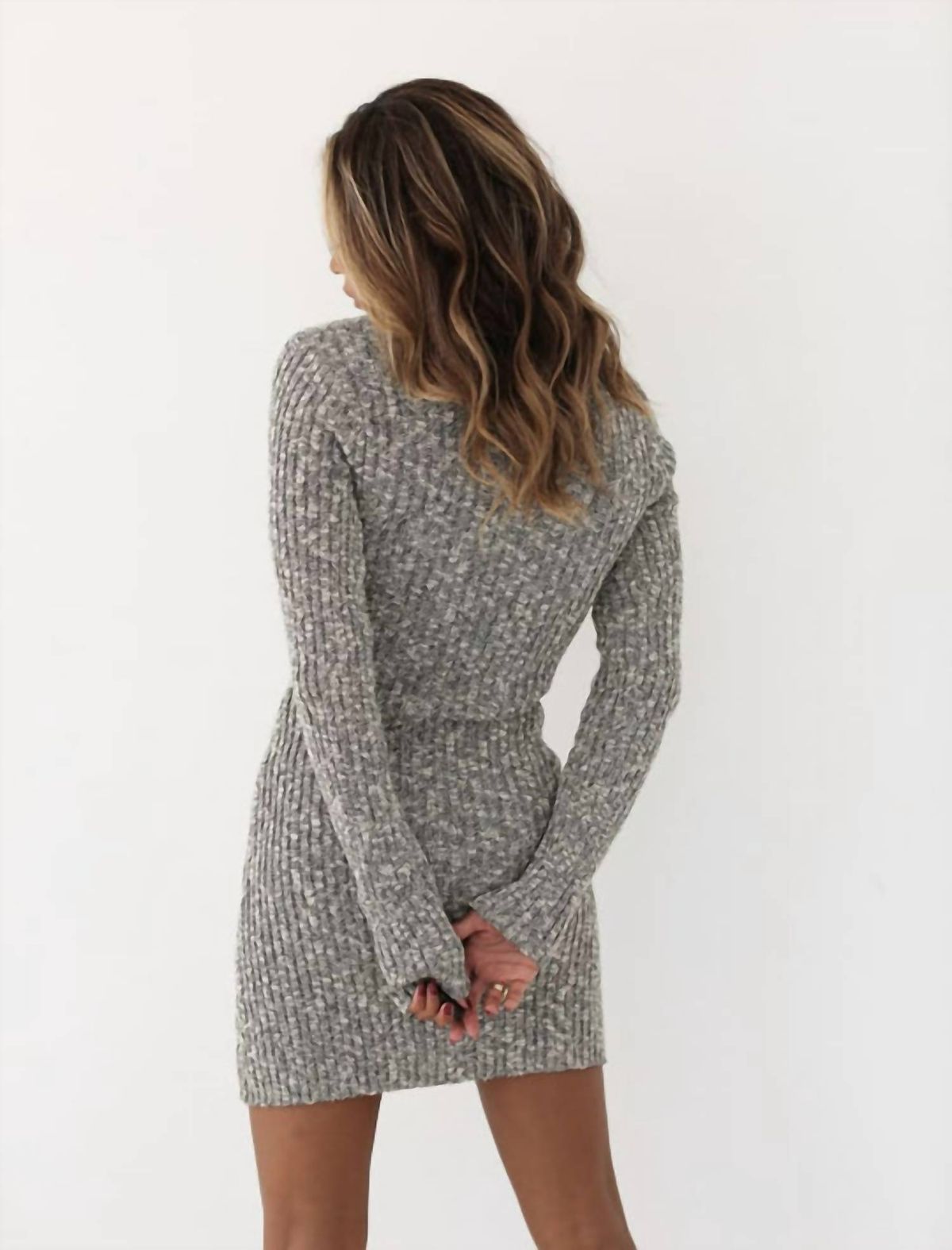 Style 1-3165518116-2901 Rumored Size M Long Sleeve Gray Cocktail Dress on Queenly