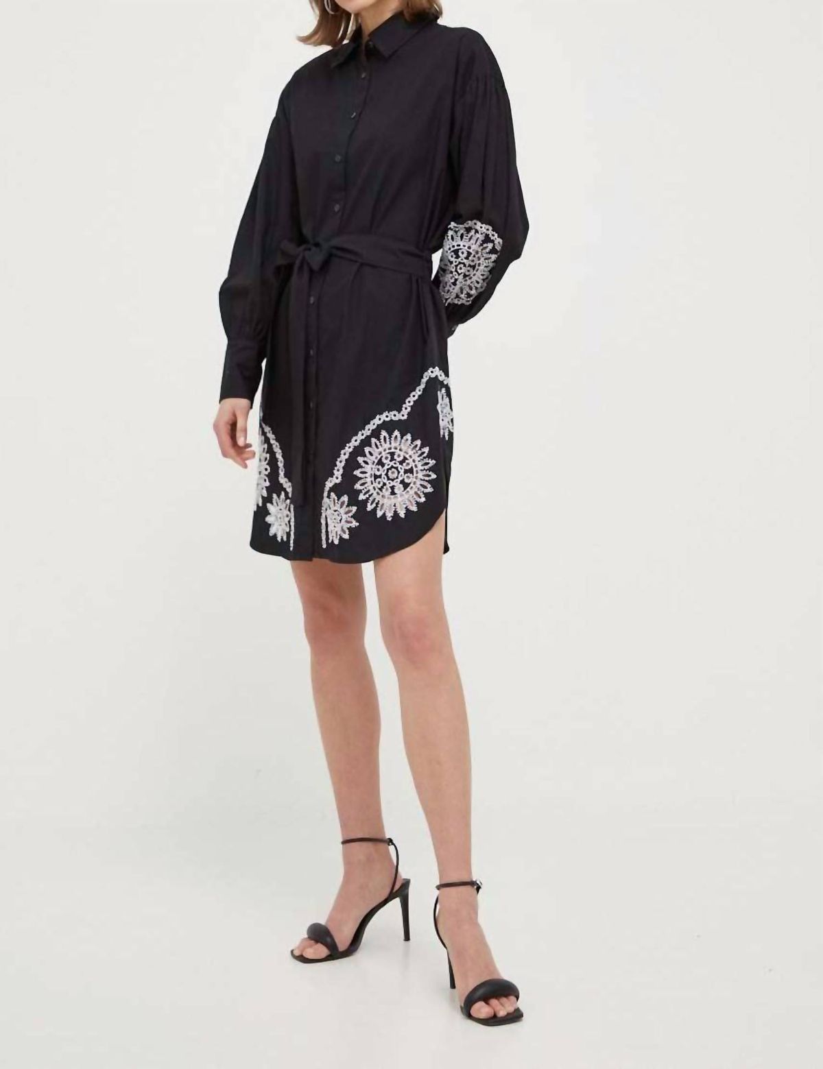 Style 1-463361084-1339 TWINSET Plus Size 38 Long Sleeve Black Cocktail Dress on Queenly
