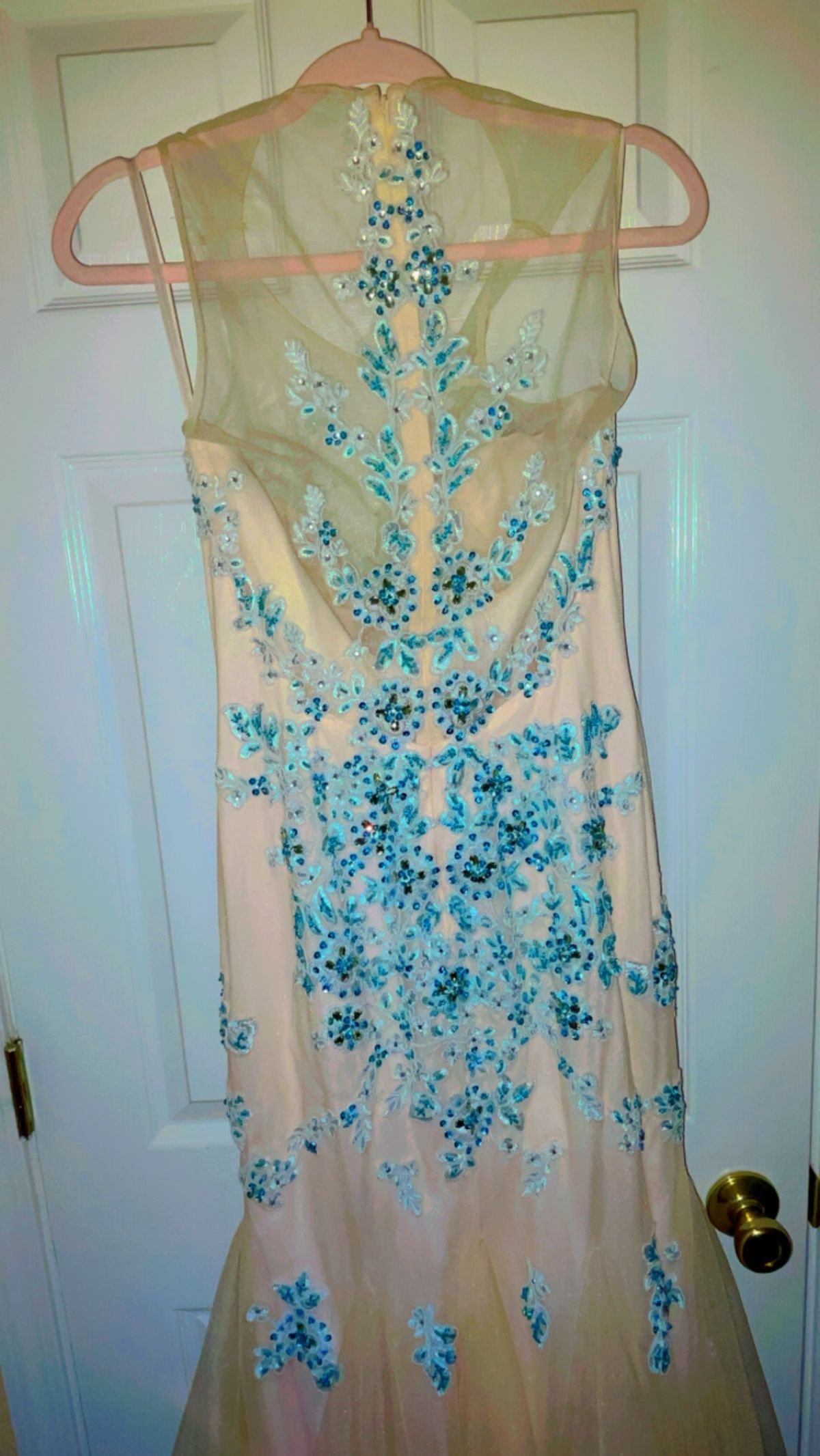 Aspeed Size L Prom High Neck Nude Mermaid Dress on Queenly