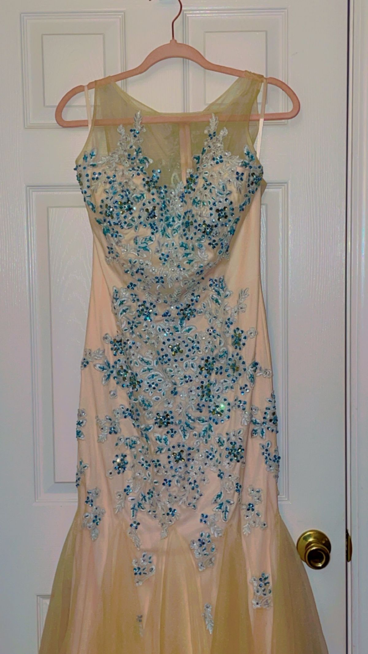 Aspeed Size L Prom High Neck Nude Mermaid Dress on Queenly