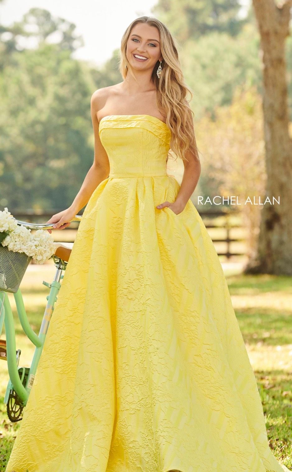 Rachel Allan Size 2 Prom Strapless Yellow Ball Gown on Queenly