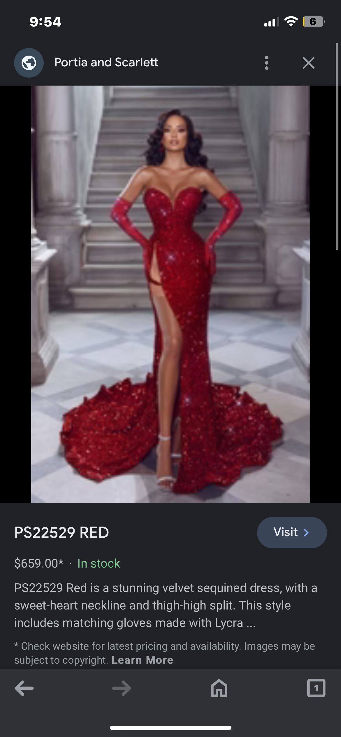 Style PS22529 RED Portia and Scarlett Size 4 Velvet Red Side Slit Dress on  Queenly