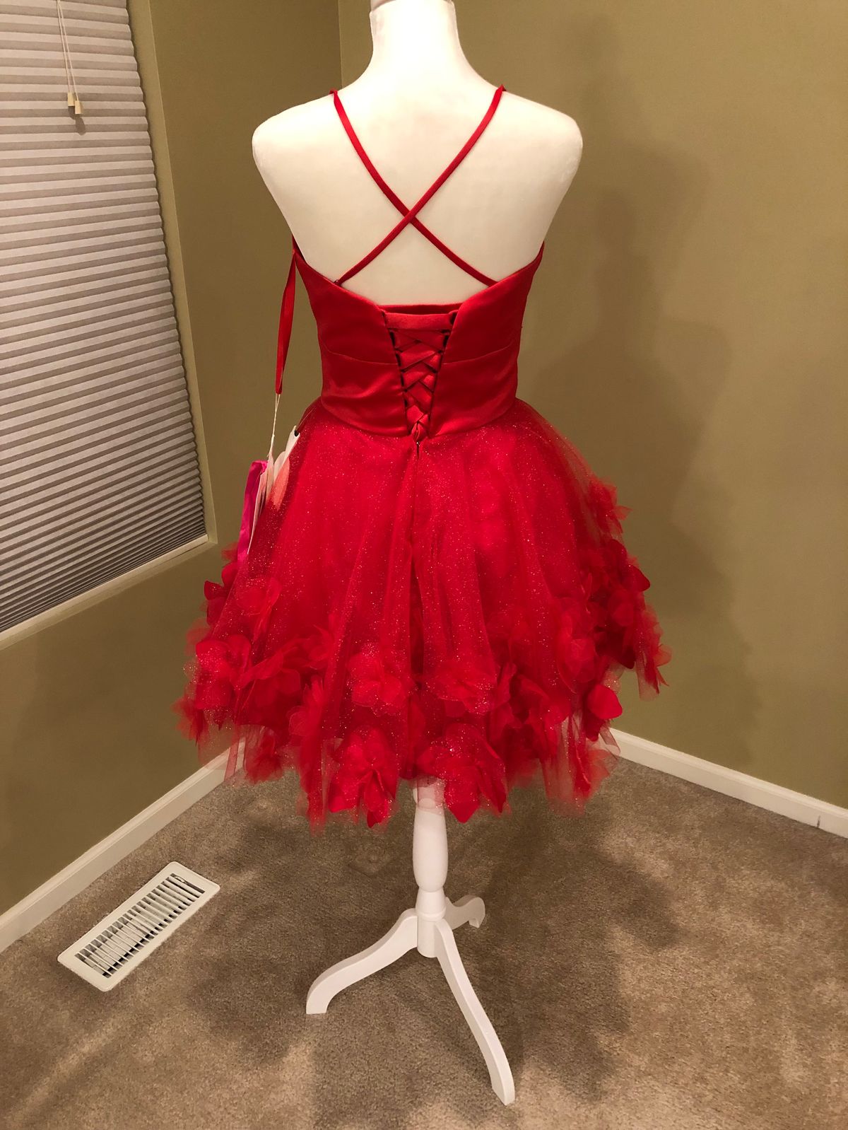 MoriLee Size 6 Plunge Red Cocktail Dress on Queenly