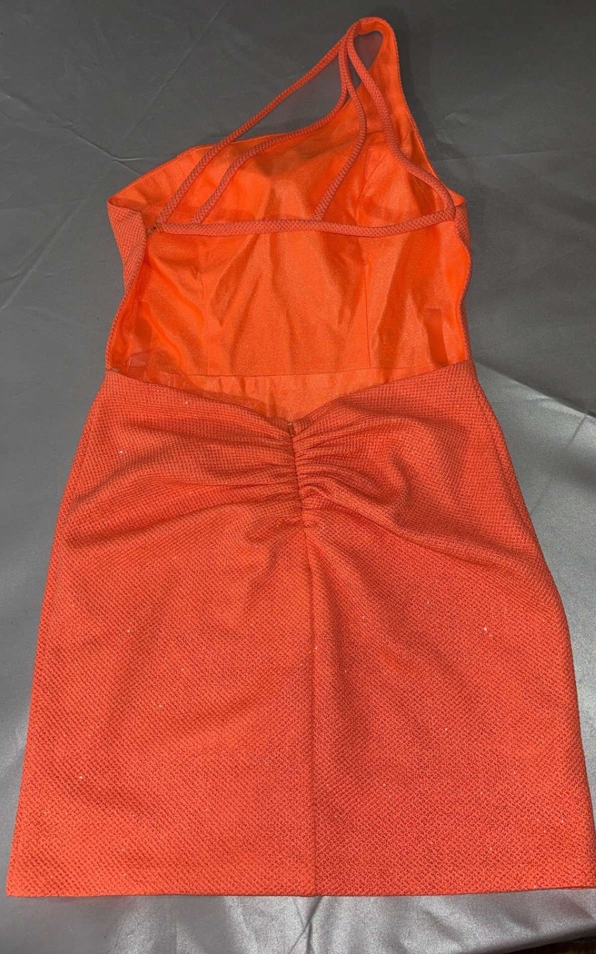 Alyce Paris Size 2 Homecoming One Shoulder Orange Cocktail Dress on Queenly