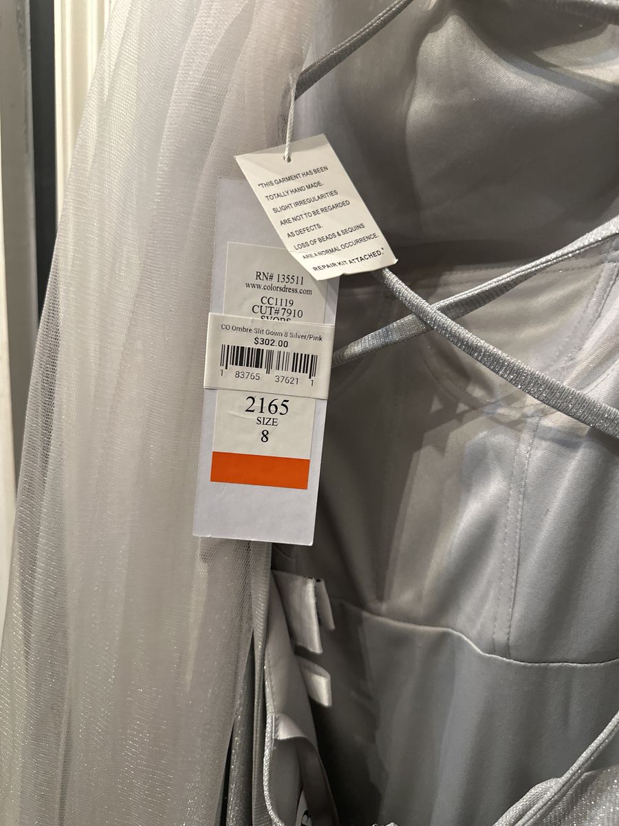 Size 8 Prom Halter Silver Side Slit Dress on Queenly