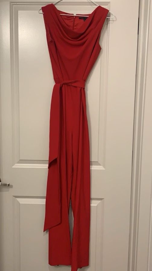 Size 4 Red Formal Jumpsuit on Queenly