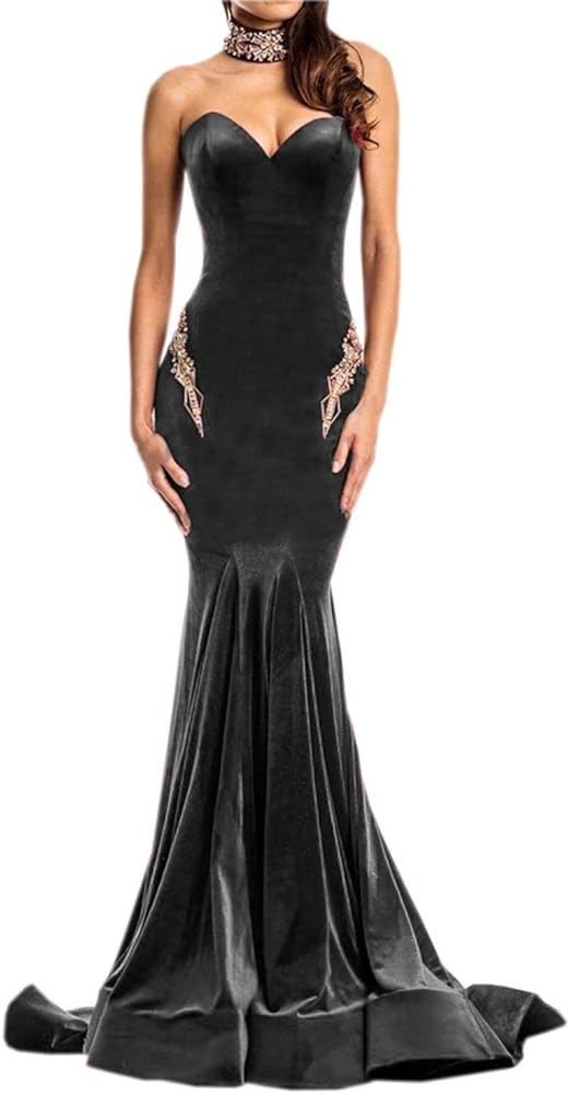 Style 7226 Johnathan Kayne Size 0 Prom Strapless Black Mermaid Dress on Queenly