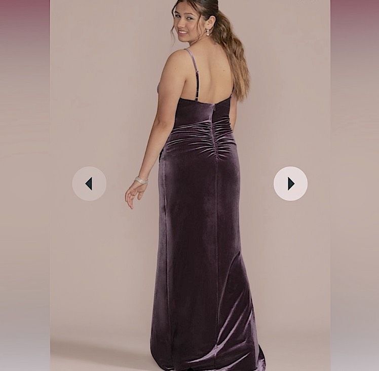 David's Bridal Plus Size 20 Purple Side Slit Dress on Queenly