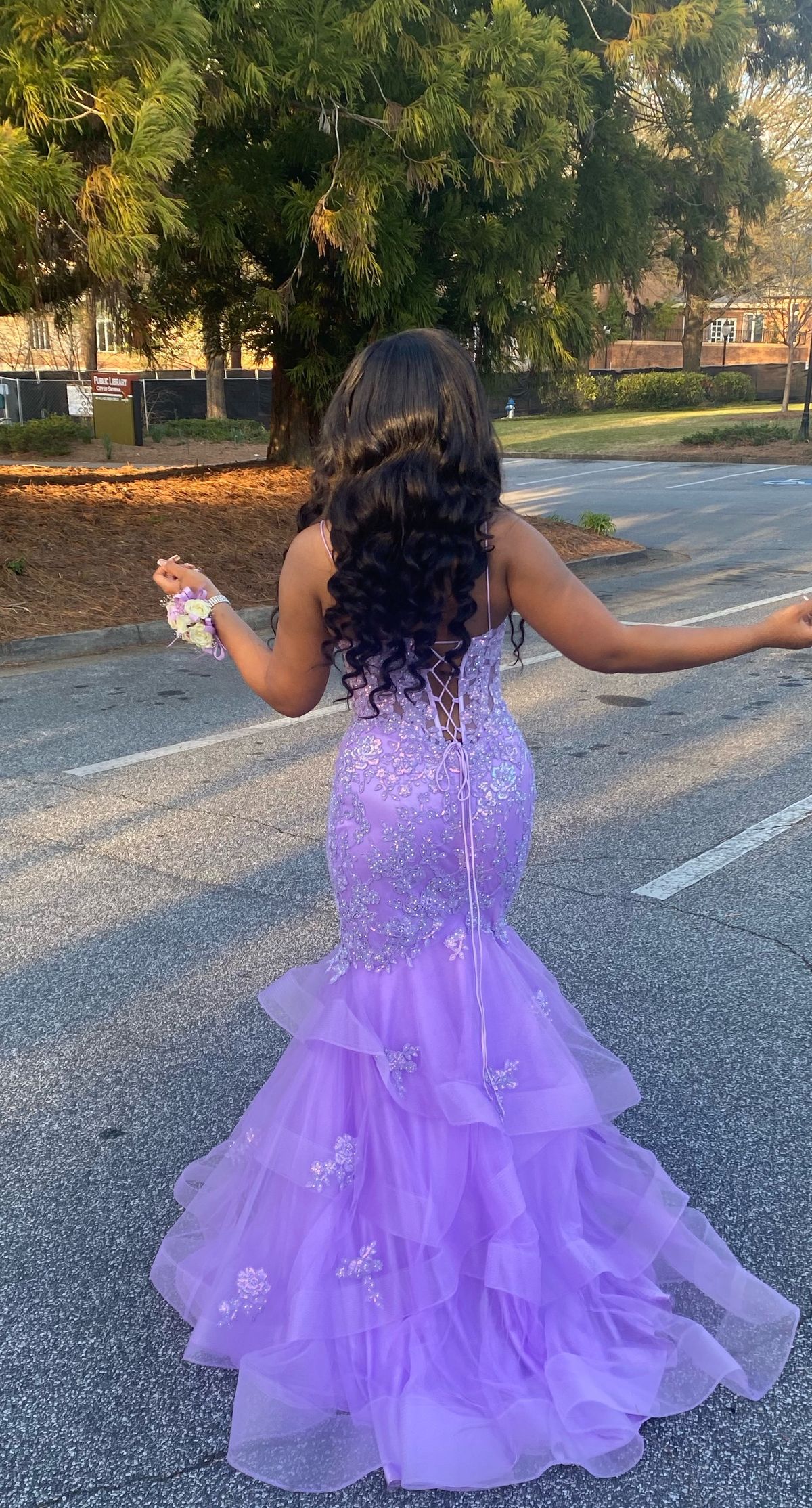 Colors Size 6 Prom Plunge Purple Mermaid Dress on Queenly