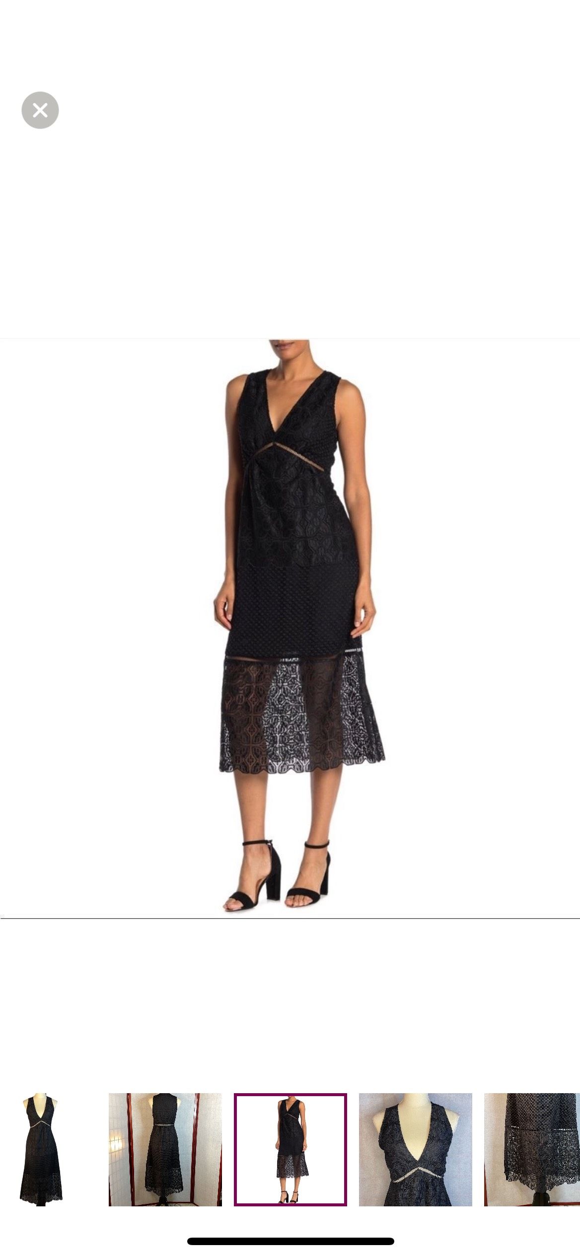 Joie Size 4 Wedding Guest Plunge Black A-line Dress on Queenly