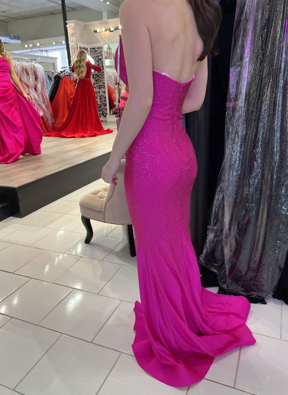 Style #55613 Sherri Hill Size 00 Prom Hot Pink Floor Length Maxi on Queenly