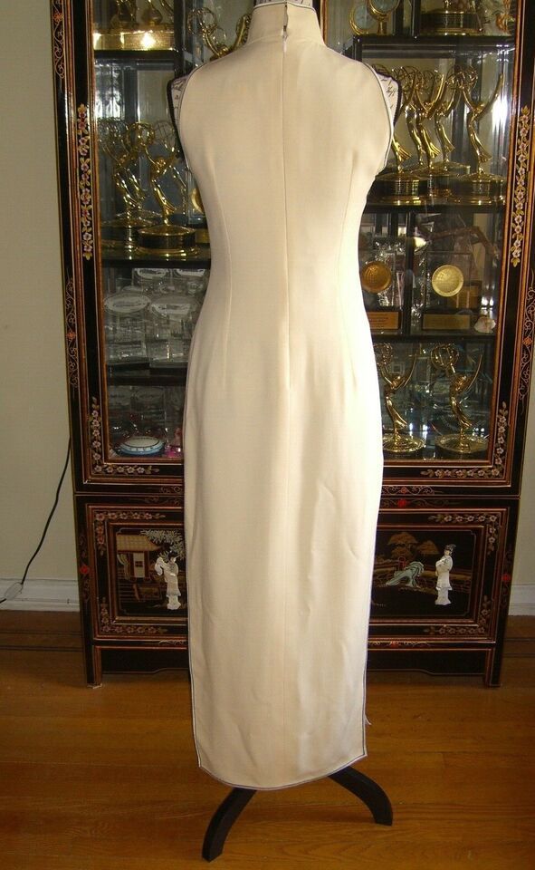 East Store Size 6 High Neck Satin White Floor Length Maxi on Queenly