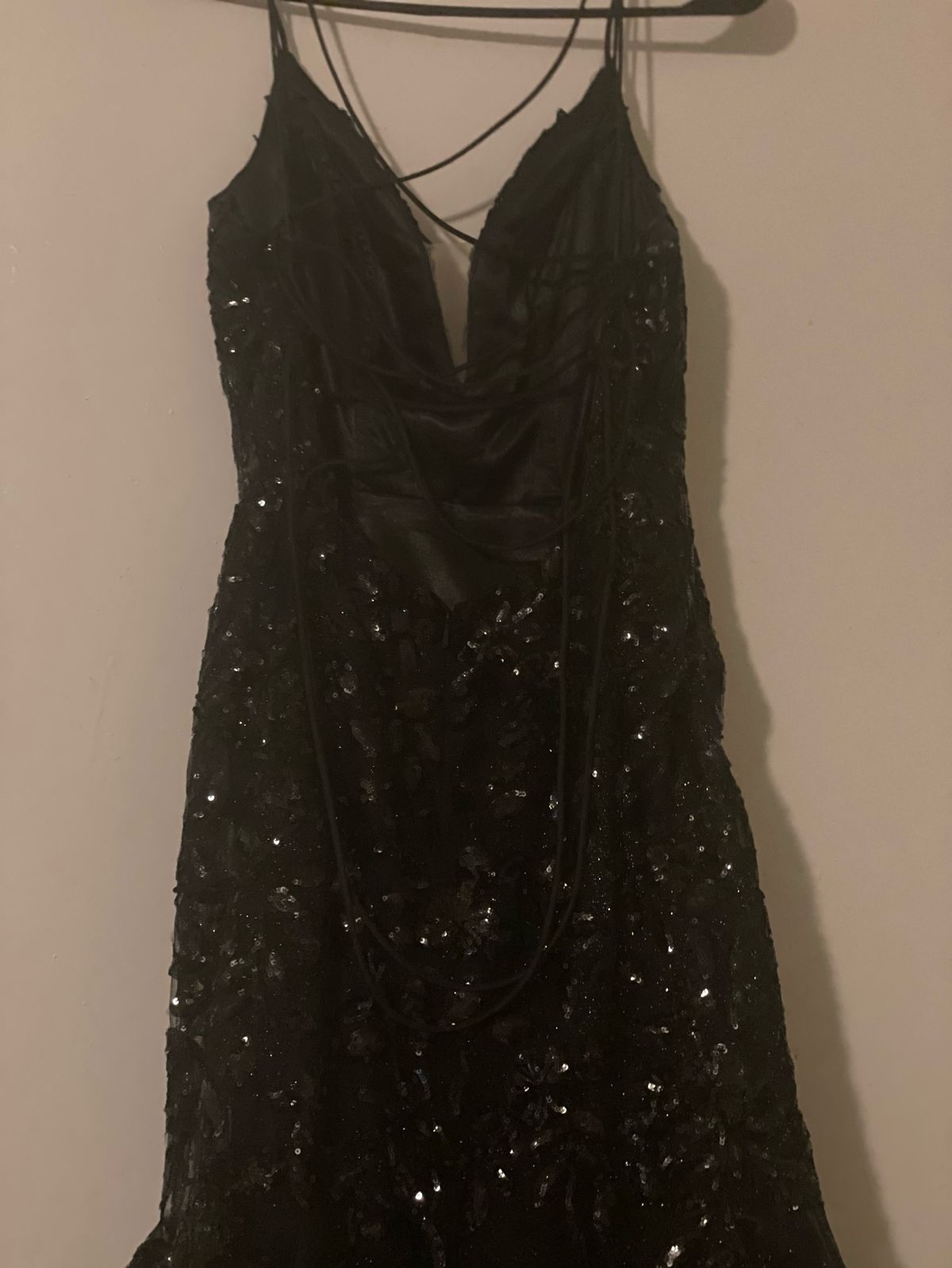 Whatchamacallit Size 2 Prom Plunge Black Mermaid Dress on Queenly