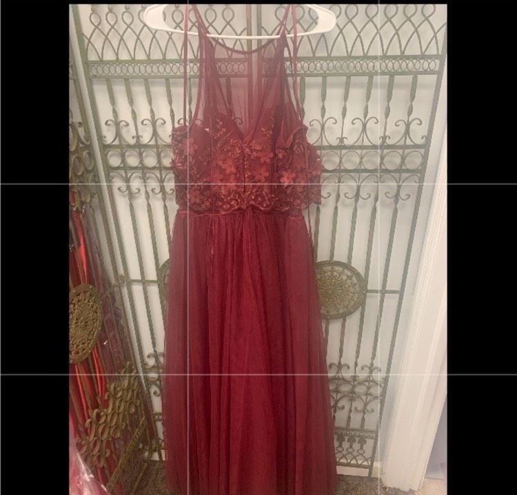Windsor Plus Size 22 High Neck Red A-line Dress on Queenly