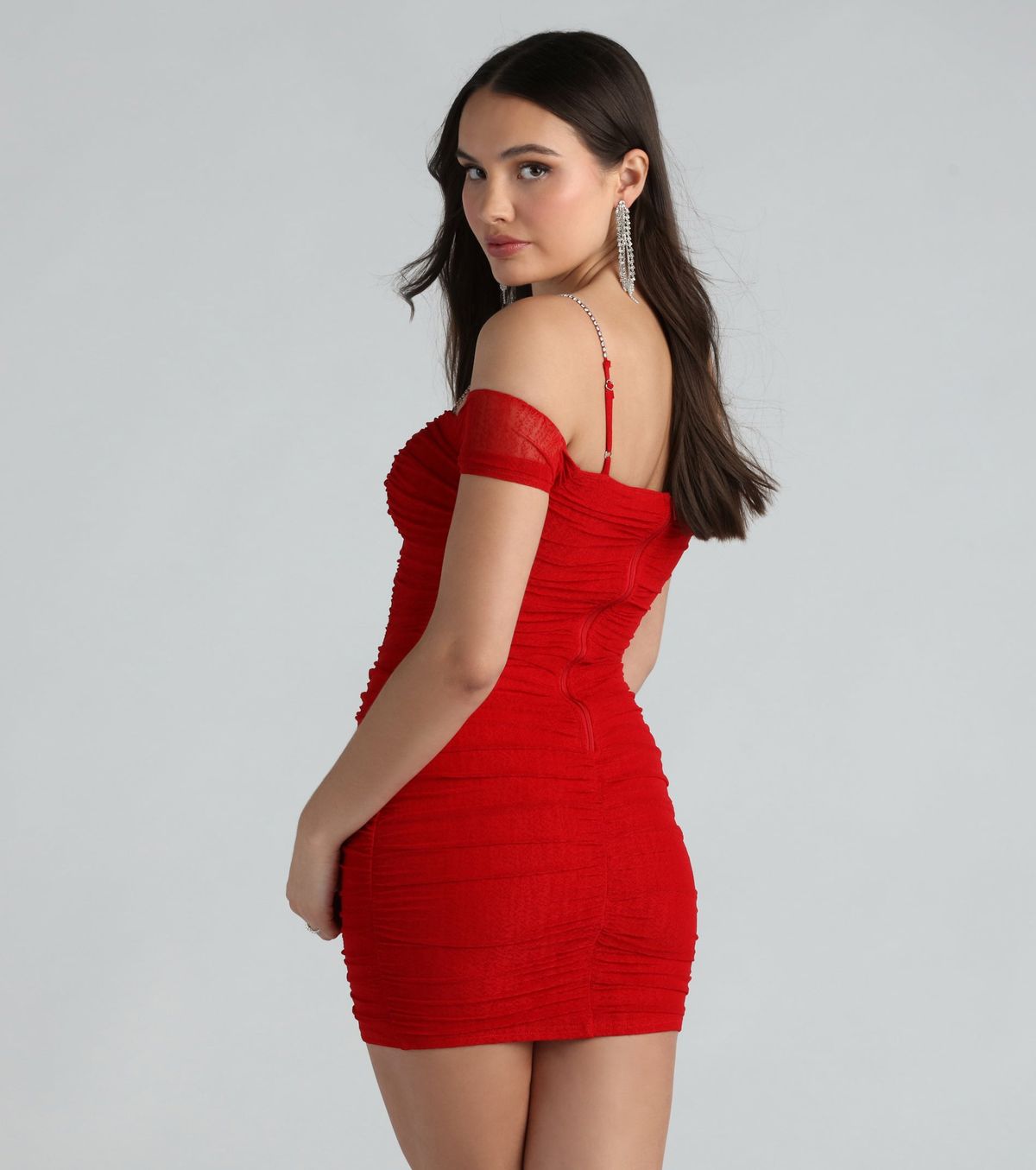 Style 05103-5284 Windsor Size L Nightclub Sequined Red Cocktail Dress on Queenly