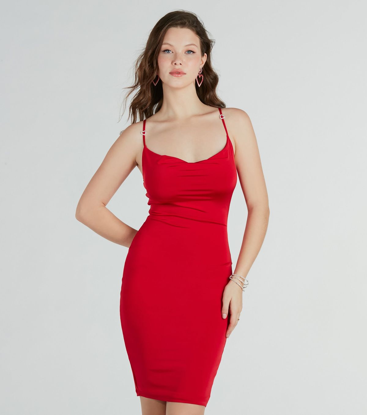 Style 05101-2854 Windsor Size XS Wedding Guest Sequined Red Cocktail Dress on Queenly