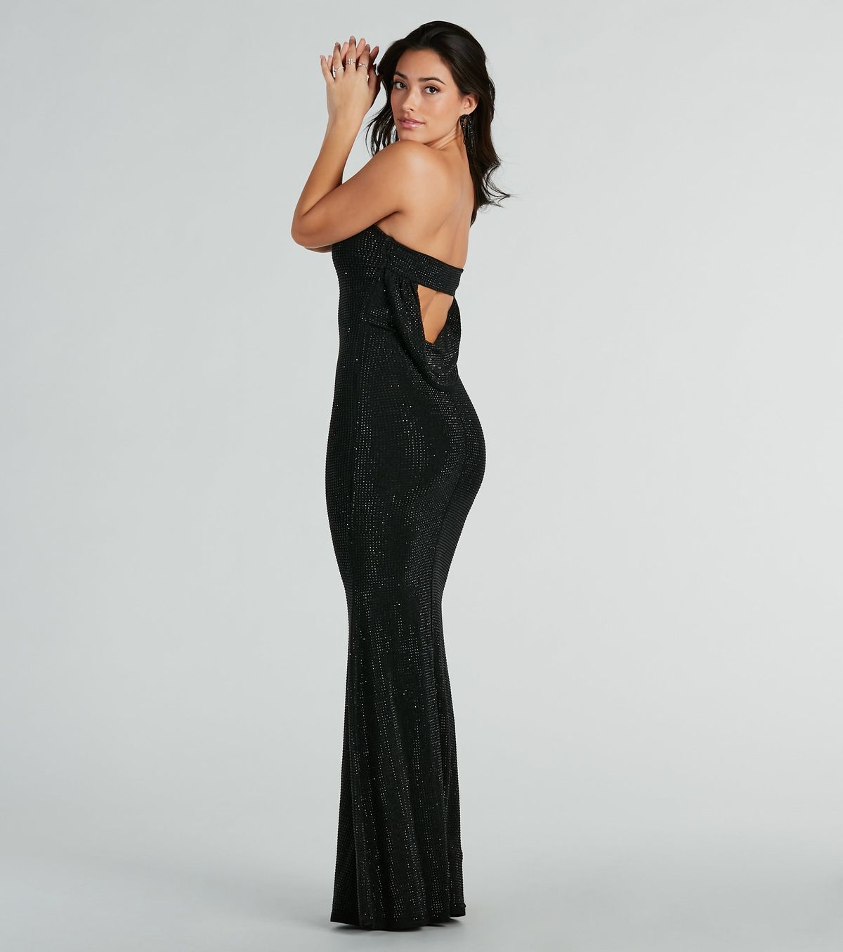 Style 05002-7738 Windsor Size XS Prom Strapless Sequined Black Floor Length Maxi on Queenly