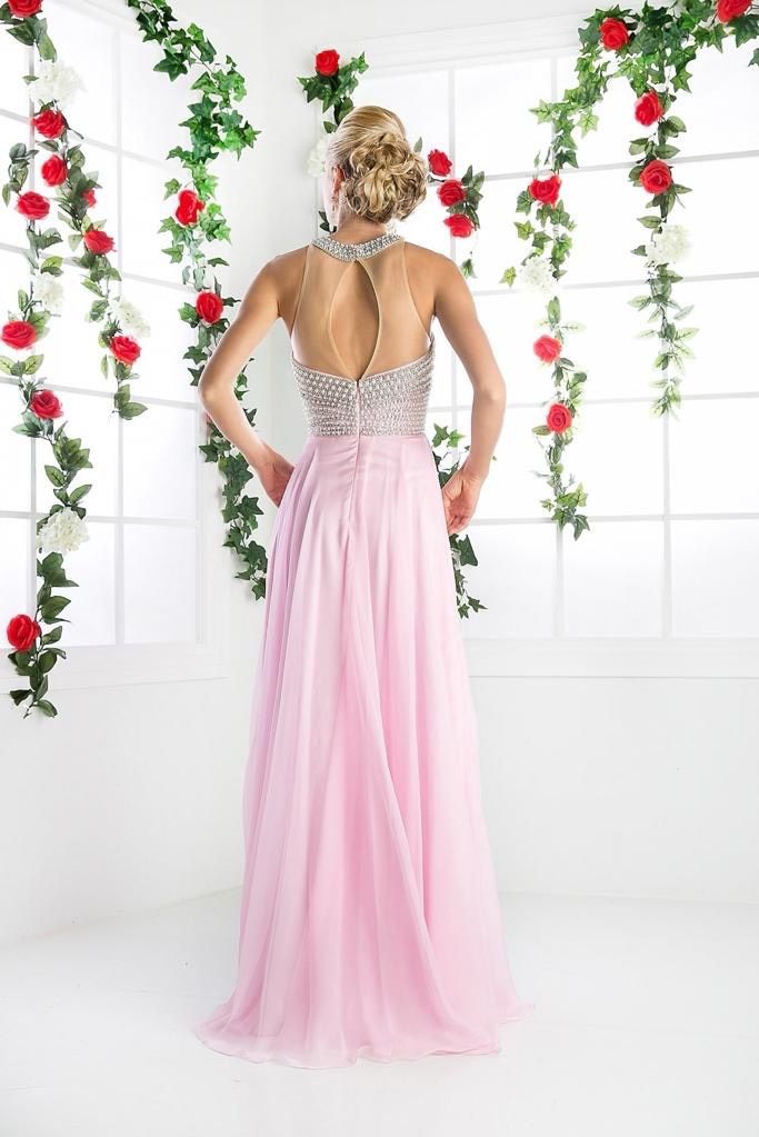 Cinderella Divine Size 6 Prom Halter Pink A-line Dress on Queenly
