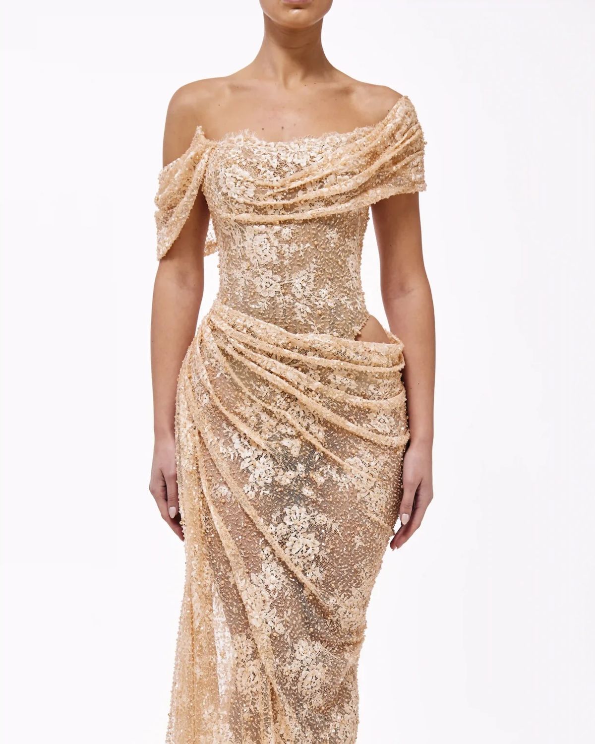 Style haute-allure-24-1 Valdrin Sahiti Size XS Pageant Gold Floor Length Maxi on Queenly