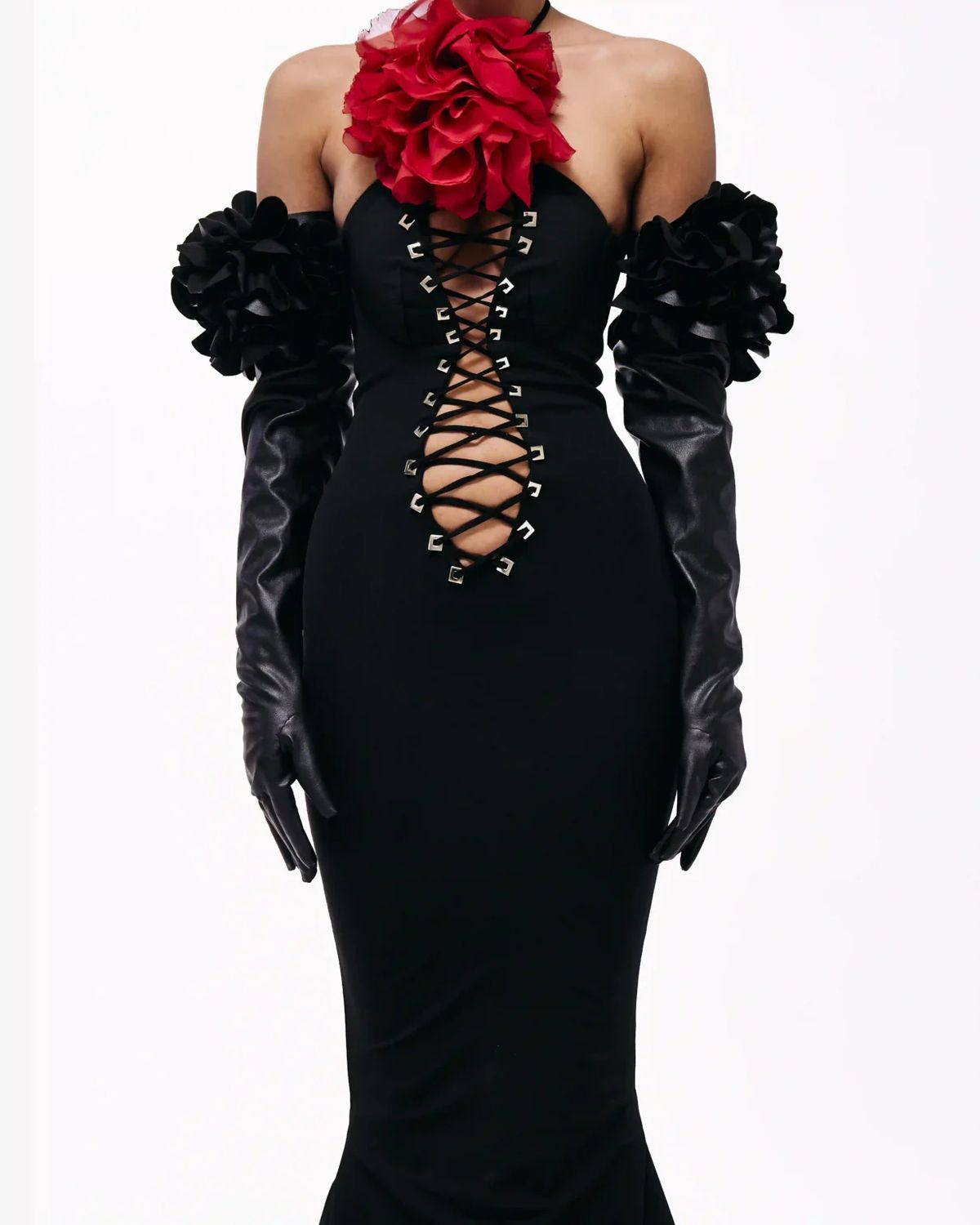 Style euphoria-24-10 Valdrin Sahiti Size L Pageant Black Mermaid Dress on Queenly