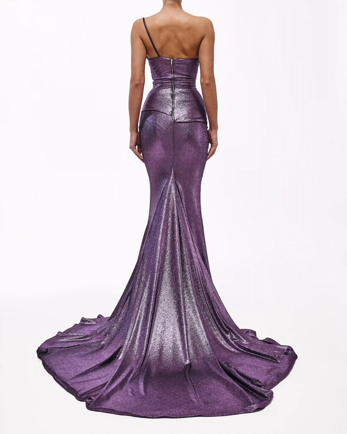 Style metallic-majesty-24-20 Valdrin Sahiti Size XS Pageant Purple Side Slit Dress on Queenly